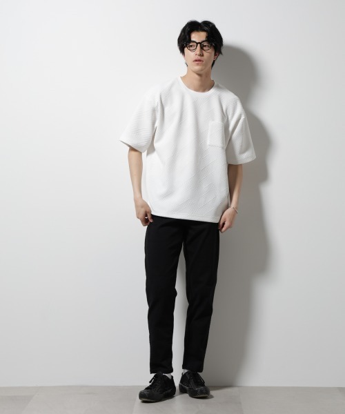 NANO universe（ナノユニバース）の「フクレジャガードポケットTシャツ（Tシャツ/カットソー・メンズ・ホワイト/ネイビー/ターコイズブルー/スミクロ・S/M/L）」の9枚目の写真