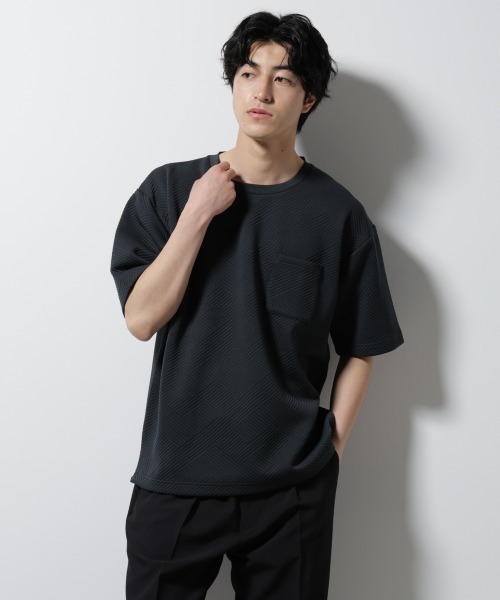 NANO universe（ナノユニバース）の「フクレジャガードポケットTシャツ（Tシャツ/カットソー・メンズ・ホワイト/ネイビー/ターコイズブルー/スミクロ・S/M/L）」の12枚目の写真