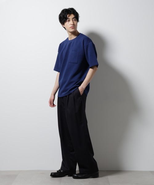 NANO universe（ナノユニバース）の「フクレジャガードポケットTシャツ（Tシャツ/カットソー・メンズ・ホワイト/ネイビー/ターコイズブルー/スミクロ・S/M/L）」の22枚目の写真