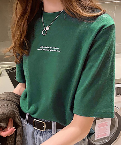 STYLEBLOCK(スタイルブロック)の「英字プリント半袖Tシャツ(Tシャツ/カットソー・レディース・ブラック/ホワイト/オレンジ/グリーン・M/XL/L/2XL)」の3枚目の写真