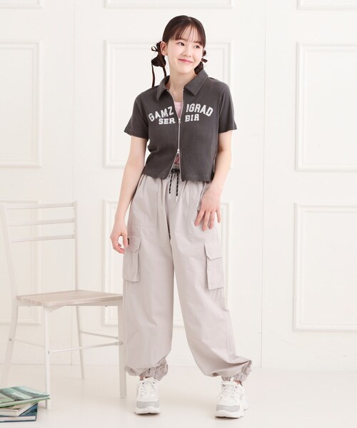 PINK-latte（ピンクラテ）の「シンプルカーゴパンツ（その他パンツ・キッズ・オフホワイト/ブラック/ライトグレー/ピンク系・15 /14/13/16）」の14枚目の写真