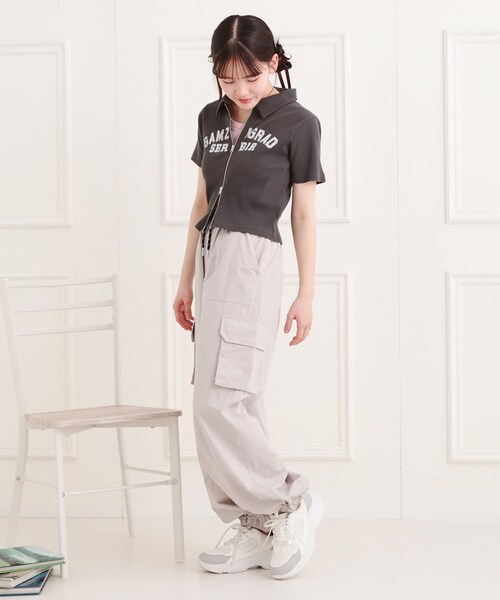 PINK-latte（ピンクラテ）の「シンプルカーゴパンツ（その他パンツ・キッズ・オフホワイト/ブラック/ライトグレー/ピンク系・15 /14/13/16）」の16枚目の写真