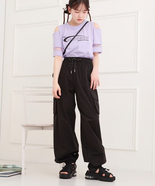 PINK-latte（ピンクラテ）の「シンプルカーゴパンツ（その他パンツ・キッズ・オフホワイト/ブラック/ライトグレー/ピンク系・15 /14/13/16）」の19枚目の写真