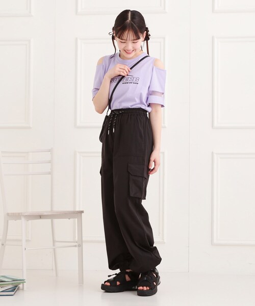 PINK-latte（ピンクラテ）の「シンプルカーゴパンツ（その他パンツ・キッズ・オフホワイト/ブラック/ライトグレー/ピンク系・15 /14/13/16）」の20枚目の写真