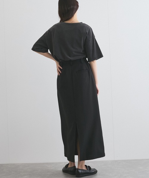 VICKY（ビッキー）の「リネンライクタックスカート≪セットアップ対応/手洗い可能≫（スカート・レディース・ブラック/ベージュ・M）」の9枚目の写真