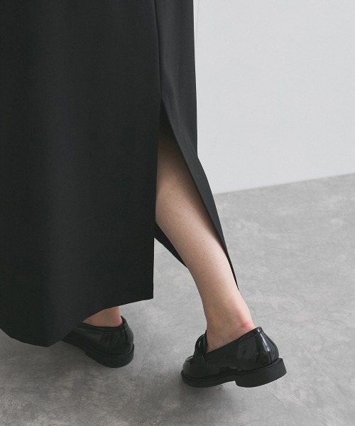 VICKY（ビッキー）の「リネンライクタックスカート≪セットアップ対応/手洗い可能≫（スカート・レディース・ブラック/ベージュ・M）」の6枚目の写真