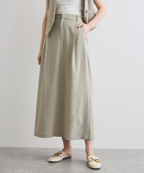 VICKY（ビッキー）の「リネンライクタックスカート≪セットアップ対応/手洗い可能≫（スカート・レディース・ブラック/ベージュ・M）」の11枚目の写真