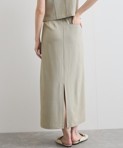 VICKY（ビッキー）の「リネンライクタックスカート≪セットアップ対応/手洗い可能≫（スカート・レディース・ブラック/ベージュ・M）」の12枚目の写真