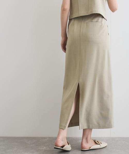 VICKY（ビッキー）の「リネンライクタックスカート≪セットアップ対応/手洗い可能≫（スカート・レディース・ブラック/ベージュ・M）」の13枚目の写真