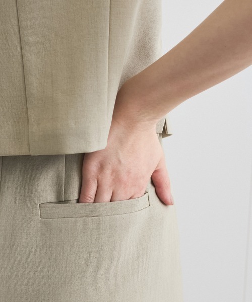 VICKY（ビッキー）の「リネンライクタックスカート≪セットアップ対応/手洗い可能≫（スカート・レディース・ブラック/ベージュ・M）」の14枚目の写真