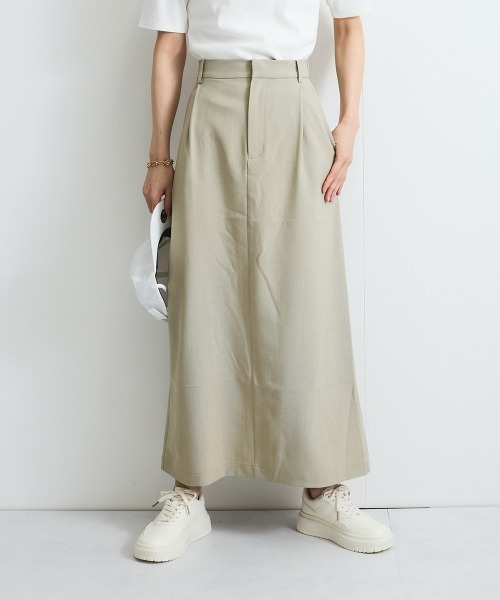 VICKY（ビッキー）の「リネンライクタックスカート≪セットアップ対応/手洗い可能≫（スカート・レディース・ブラック/ベージュ・M）」の22枚目の写真