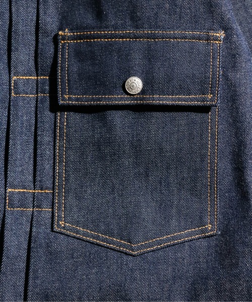 PENNEYS（ぺニーズ）の「PENNEY'S FOREMOST / ペニーズフォアモスト PLEATS JACKET 1ST RIGID リジッドデニム デニムジャケット プリーツ（デニムジャケット・メンズ・インディゴブルー・42/44）」の9枚目の写真