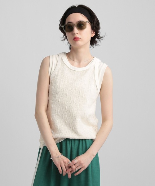 GEORGE'S（ジョージズ）の「レースタンクトップ（タンクトップ・レディース・アイボリー/ブラック/レッド系その他・MEDIUM/SMALL）」の15枚目の写真