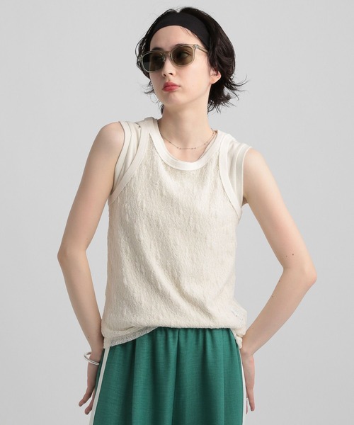 GEORGE'S（ジョージズ）の「レースタンクトップ（タンクトップ・レディース・アイボリー/ブラック/レッド系その他・MEDIUM/SMALL）」の16枚目の写真