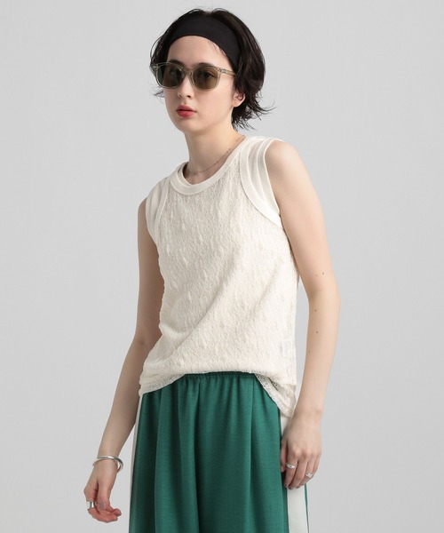 GEORGE'S（ジョージズ）の「レースタンクトップ（タンクトップ・レディース・アイボリー/ブラック/レッド系その他・MEDIUM/SMALL）」の17枚目の写真