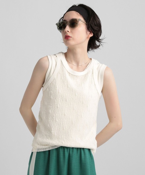 GEORGE'S（ジョージズ）の「レースタンクトップ（タンクトップ・レディース・アイボリー/ブラック/レッド系その他・MEDIUM/SMALL）」の19枚目の写真