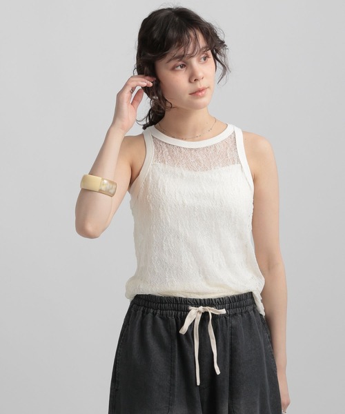 GEORGE'S（ジョージズ）の「レースタンクトップ（タンクトップ・レディース・アイボリー/ブラック/レッド系その他・MEDIUM/SMALL）」の14枚目の写真