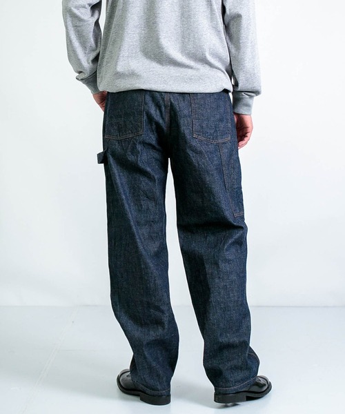 雰囲気抜群 日本製 スペルバウンド デニム ペインター 32 紺 オムニゴッド SPELLBOUND / スペルバウンド] 10.5ozデニム カバーオール