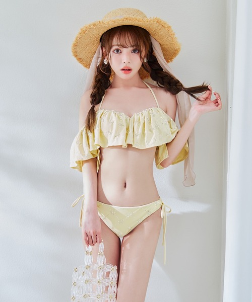 sugar オフショルダー フリル付き ビキニ ビジューオフショルダーフリルビキニ 2点セット【ビキニ】【水着