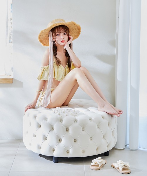 ビジューオフショルダーフリルビキニ 2点セット【ビキニ】【水着