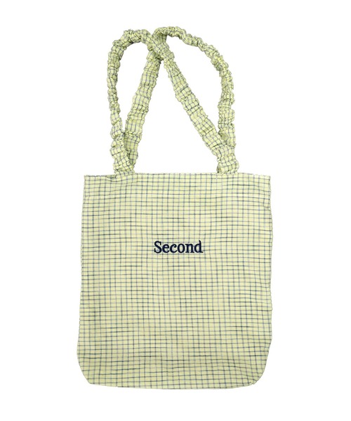 セール】ロゴ刺繍フリルトートバッグ/チェック A4 トート 韓国