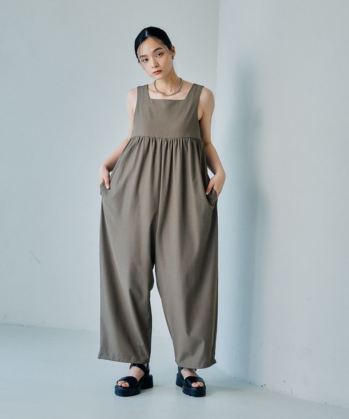 LEPSIM（レプシィム）の「オールインワン　321492（つなぎ/オールインワン・レディース・ブラック/カーキブラウン・FREE）」の8枚目の写真