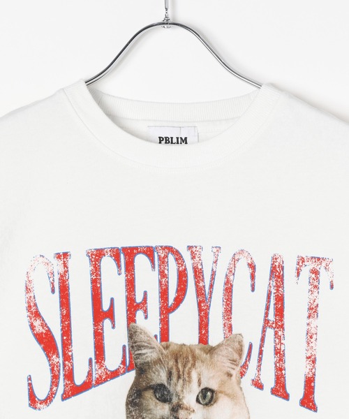 PBLIM（ページボーイリム）の「《UNISEX》スリーピーキャットTシャツ（Tシャツ/カットソー・レディース・パープル/ブラック/オフホワイト・MEDIUM/LARGE）」の4枚目の写真