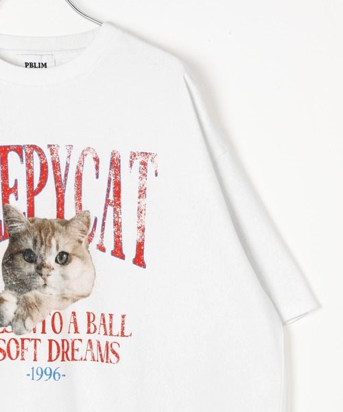 PBLIM（ページボーイリム）の「《UNISEX》スリーピーキャットTシャツ（Tシャツ/カットソー・レディース・パープル/ブラック/オフホワイト・MEDIUM/LARGE）」の5枚目の写真