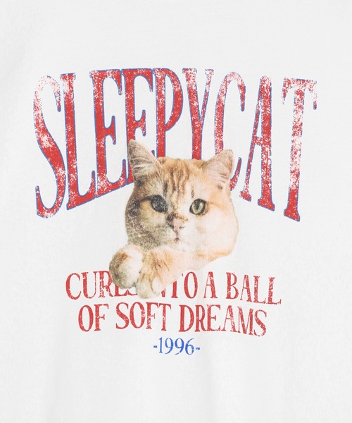 PBLIM（ページボーイリム）の「《UNISEX》スリーピーキャットTシャツ（Tシャツ/カットソー・レディース・パープル/ブラック/オフホワイト・MEDIUM/LARGE）」の7枚目の写真