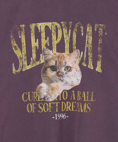 PBLIM（ページボーイリム）の「《UNISEX》スリーピーキャットTシャツ（Tシャツ/カットソー・レディース・パープル/ブラック/オフホワイト・MEDIUM/LARGE）」の14枚目の写真