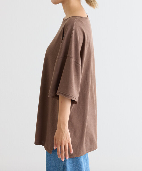 CIAOPANIC TYPY（チャオパニックティピー）の「シアースラブワンポイント刺繍オーバー半袖Tee（Tシャツ/カットソー・レディース・ブラウン/ライトグレー/ホワイト/チャコールグレー/ブラック/サックスブルー・ONE SIZE）」の12枚目の写真