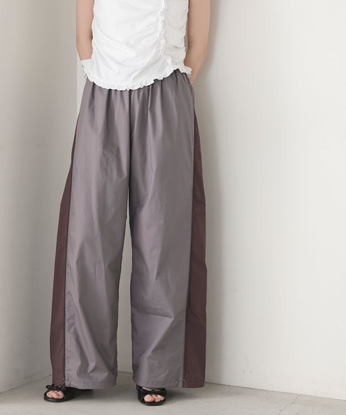 forksy.（フォルクシー）の「【forksy.】サイド切替ジップアップワイドパンツ（その他パンツ・レディース・ベージュ/ブラック/グレー・FREE）」の2枚目の写真
