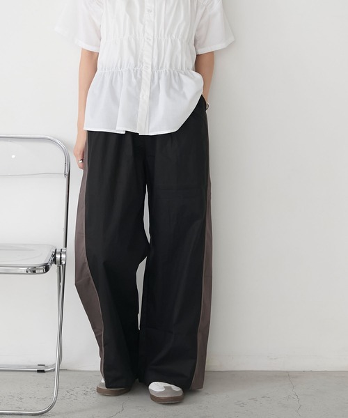 forksy.】サイド切替ジップアップワイドパンツ forksy.│MONO