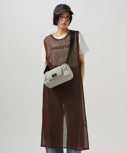 BAYFLOW（ベイフロー）の「[スリット入り]メッシュプルオーバーワンピース（ワンピース・レディース・ブラック/アイボリー/ブラウン・FREE）」の3枚目の写真