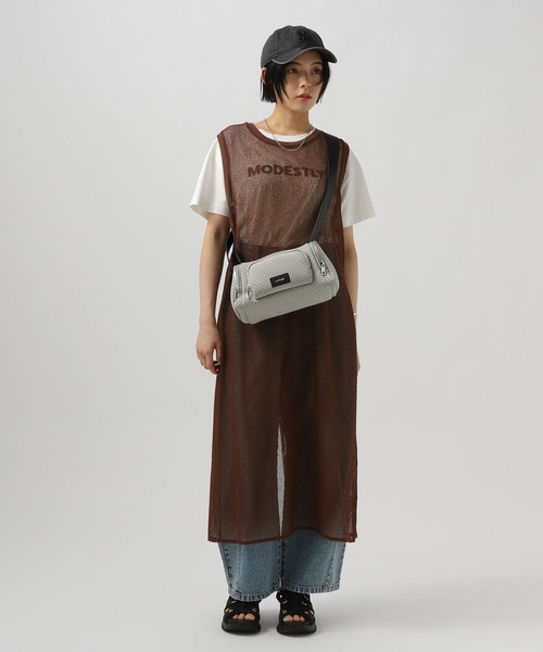 BAYFLOW（ベイフロー）の「[スリット入り]メッシュプルオーバーワンピース（ワンピース・レディース・ブラック/アイボリー/ブラウン・FREE）」の10枚目の写真