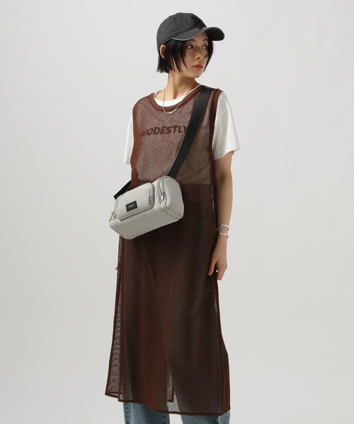 BAYFLOW（ベイフロー）の「[スリット入り]メッシュプルオーバーワンピース（ワンピース・レディース・ブラック/アイボリー/ブラウン・FREE）」の11枚目の写真