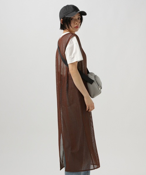 BAYFLOW（ベイフロー）の「[スリット入り]メッシュプルオーバーワンピース（ワンピース・レディース・ブラック/アイボリー/ブラウン・FREE）」の12枚目の写真