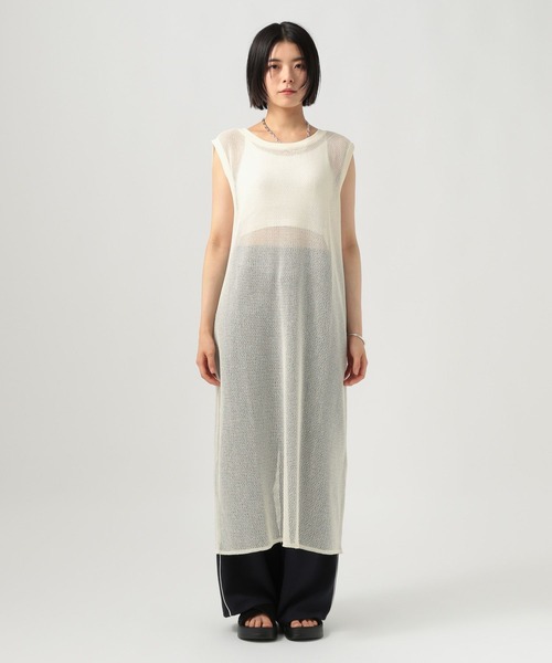 BAYFLOW（ベイフロー）の「[スリット入り]メッシュプルオーバーワンピース（ワンピース・レディース・ブラック/アイボリー/ブラウン・FREE）」の22枚目の写真