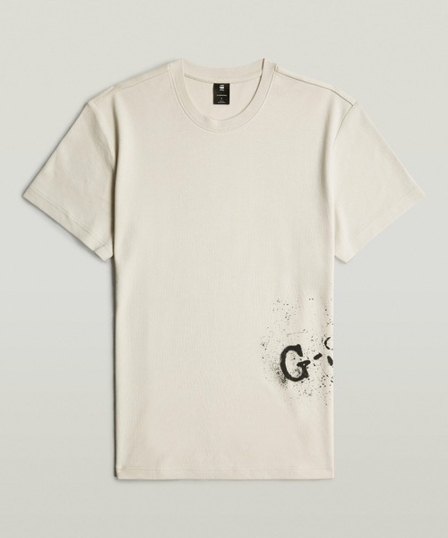 G-STAR(ジースター)の「SPRAYED GRAPHIC T-SHIRT/スプレーグラフィックロゴTシャツ(Tシャツ/カットソー・メンズ・ホワイト系その他/ブルー系その他/ダークブラック・SMALL/MEDIUM/LARGE/X-LARGE/X-SMALL)」の4枚目の写真