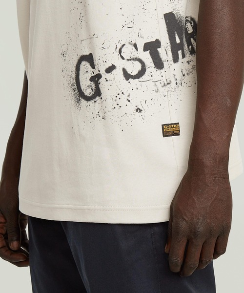 G-STAR(ジースター)の「SPRAYED GRAPHIC T-SHIRT/スプレーグラフィックロゴTシャツ(Tシャツ/カットソー・メンズ・ホワイト系その他/ブルー系その他/ダークブラック・SMALL/MEDIUM/LARGE/X-LARGE/X-SMALL)」の21枚目の写真