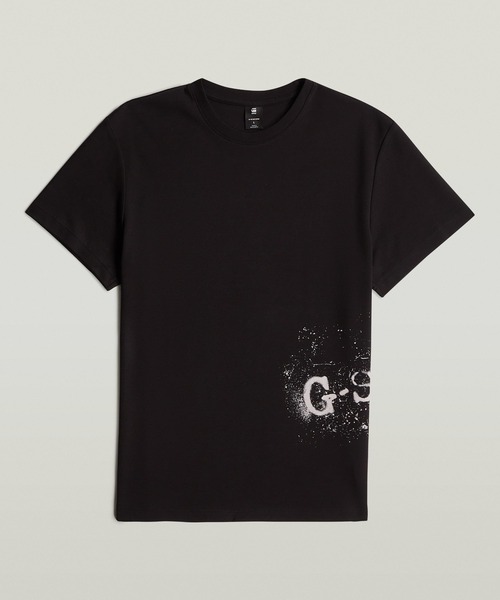 G-STAR(ジースター)の「SPRAYED GRAPHIC T-SHIRT/スプレーグラフィックロゴTシャツ(Tシャツ/カットソー・メンズ・ホワイト系その他/ブルー系その他/ダークブラック・SMALL/MEDIUM/LARGE/X-LARGE/X-SMALL)」の10枚目の写真
