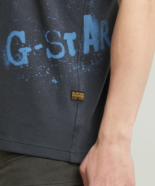 G-STAR(ジースター)の「SPRAYED GRAPHIC T-SHIRT/スプレーグラフィックロゴTシャツ(Tシャツ/カットソー・メンズ・ホワイト系その他/ブルー系その他/ダークブラック・SMALL/MEDIUM/LARGE/X-LARGE/X-SMALL)」の15枚目の写真