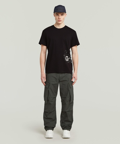 G-STAR(ジースター)の「SPRAYED GRAPHIC T-SHIRT/スプレーグラフィックロゴTシャツ(Tシャツ/カットソー・メンズ・ホワイト系その他/ブルー系その他/ダークブラック・SMALL/MEDIUM/LARGE/X-LARGE/X-SMALL)」の7枚目の写真