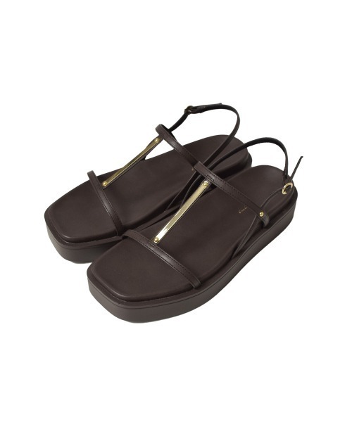 tukn.(トゥクン)の「厚底メタルパーツサンダル 軽量厚底(サンダル・レディース・ブラウン/シルバー/ブラック・M/S/L/LL)」の22枚目の写真
