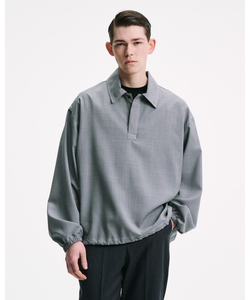 SOPHNET.(ソフネット)の「WASHABLE SUMMER WOOL POLO SHIRT(ポロシャツ・メンズ・ブラック/A/ブラウン・1/2/3/4)」の6枚目の写真