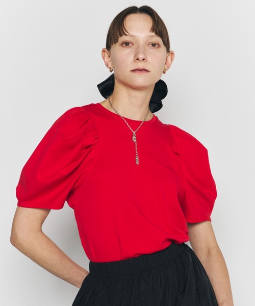 PERNA(ペルナ)の「パフスリーブカットソー(Tシャツ/カットソー・レディース・ブラック/ホワイト/レッド・FREE)」の3枚目の写真