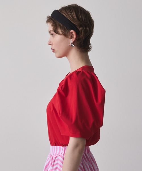 PERNA(ペルナ)の「パフスリーブカットソー(Tシャツ/カットソー・レディース・ブラック/ホワイト/レッド・FREE)」の8枚目の写真