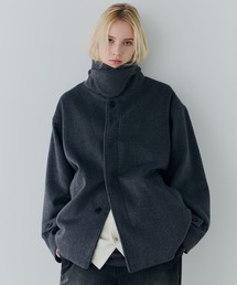 AFF AIVER（エイエフエフアイバー）の「AFF AIVER　ウールメルトンショートステンカラーコート（ステンカラーコート）」