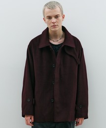 【キャサリンハムネット】牛革 マキシ丈カウレザーステンカラーコート ボルドー M キャサリンハムネット牛革 マキシ丈カウレザーステンカラーコート