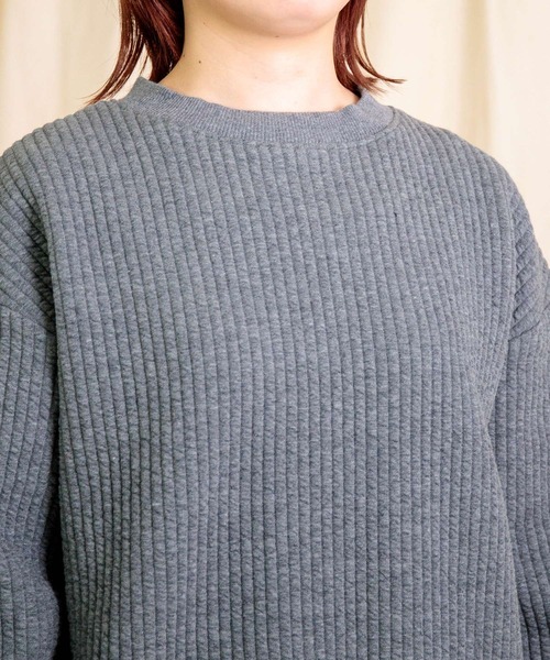 セール】[prit] コールキルト クルーネックプルオーバー（ニット
